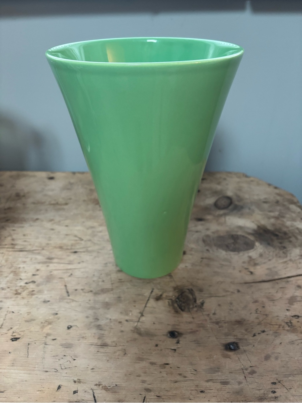 Vintage ASA Germany 16682 Gorgeous  Green Ceramic Flared Vase
